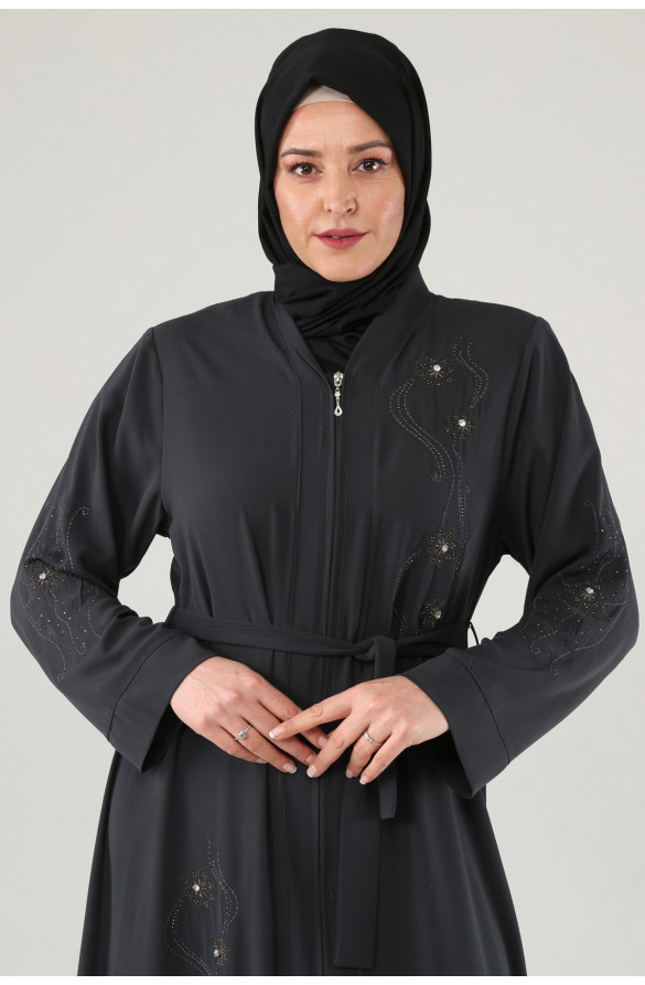 NAKIŞLI TAŞLI FERMUARLI FERACE - ANTRİASİT