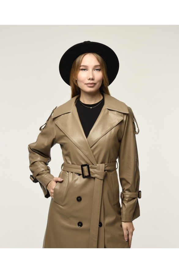 DERİ TRENÇKOT- VİZON