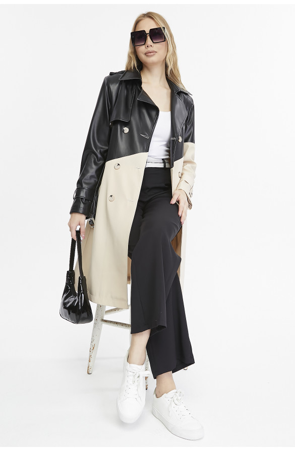 Derili Kadın Trençkot-Bej