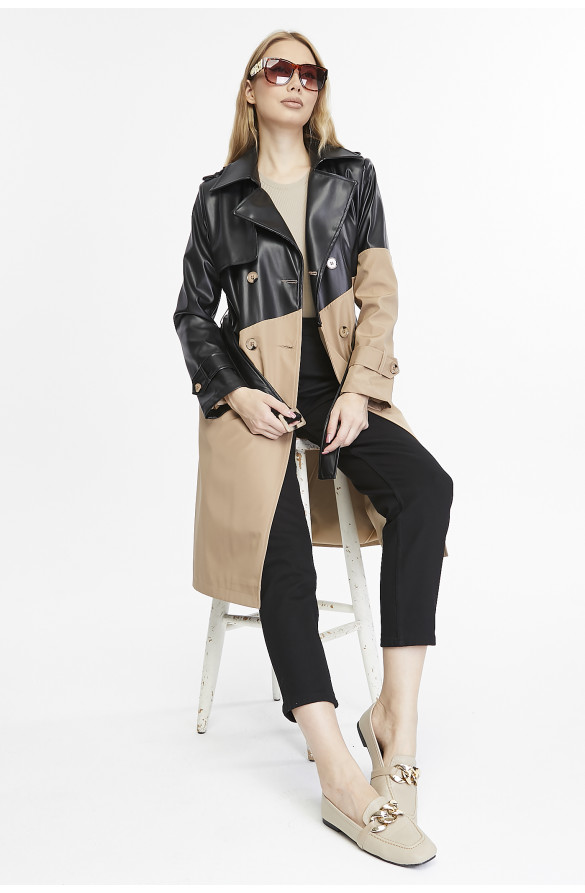 Derili Kadın Trençkot  - Vizon