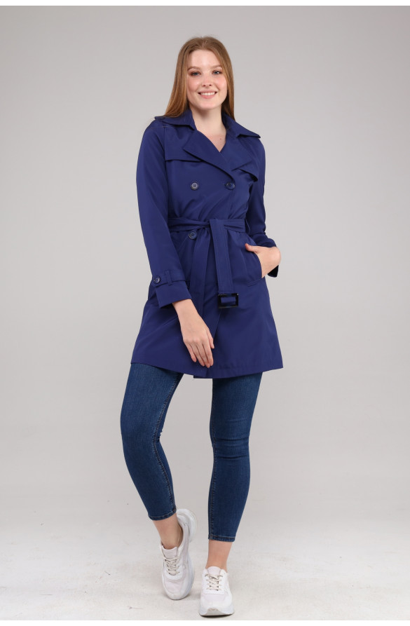 Jamila Mevsimlik İç Astarlı Kadın Trençkot - MAVİ