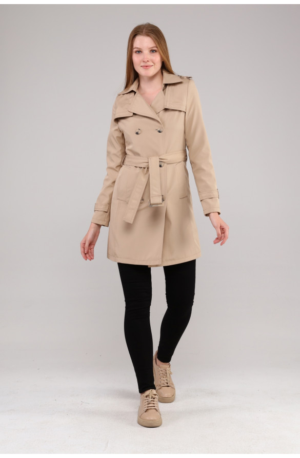 Jamila Mevsimlik İç Astarlı Kadın Trençkot-BEJ