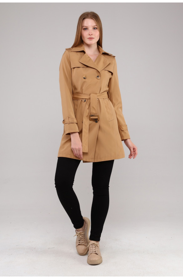 Jamila Mevsimlik İç Astarlı Kadın Trençkot - KAMEL