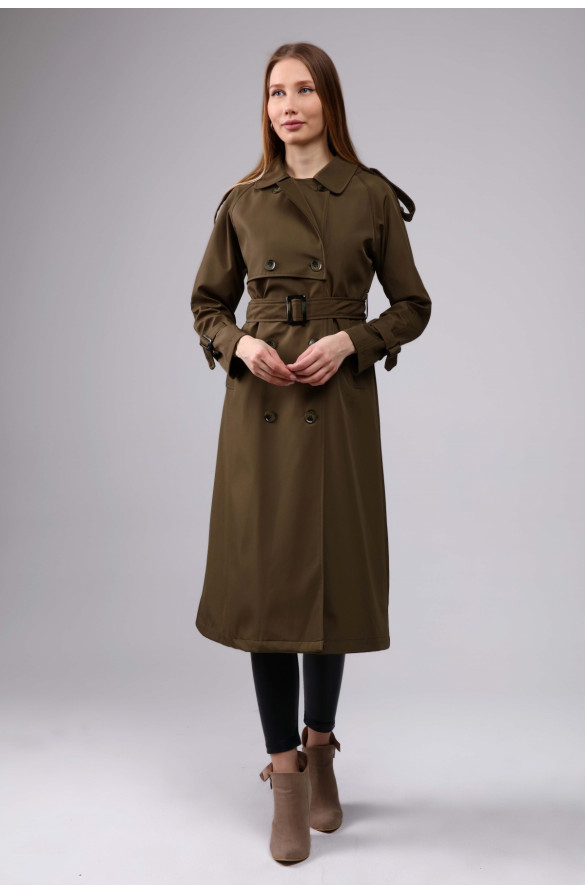 Jamila Reglan Kol Mevsimlik Astarlı Uzun Trençkot - HÂKÎ