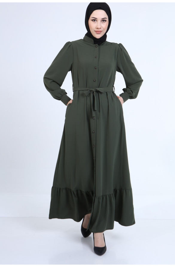 1.KALİTE MEDİNE İPEĞİ YAZLIK DÜĞMELİ FERACE - HAKİ